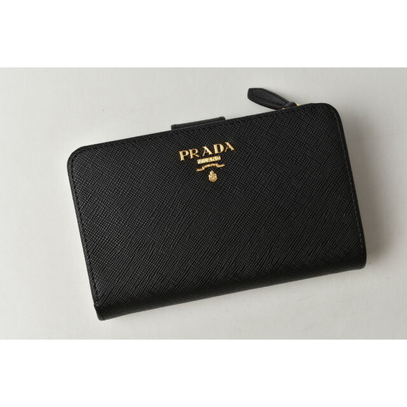 Prada Nero Wallet Saffiano Metal Folding - Picture 1 of 9